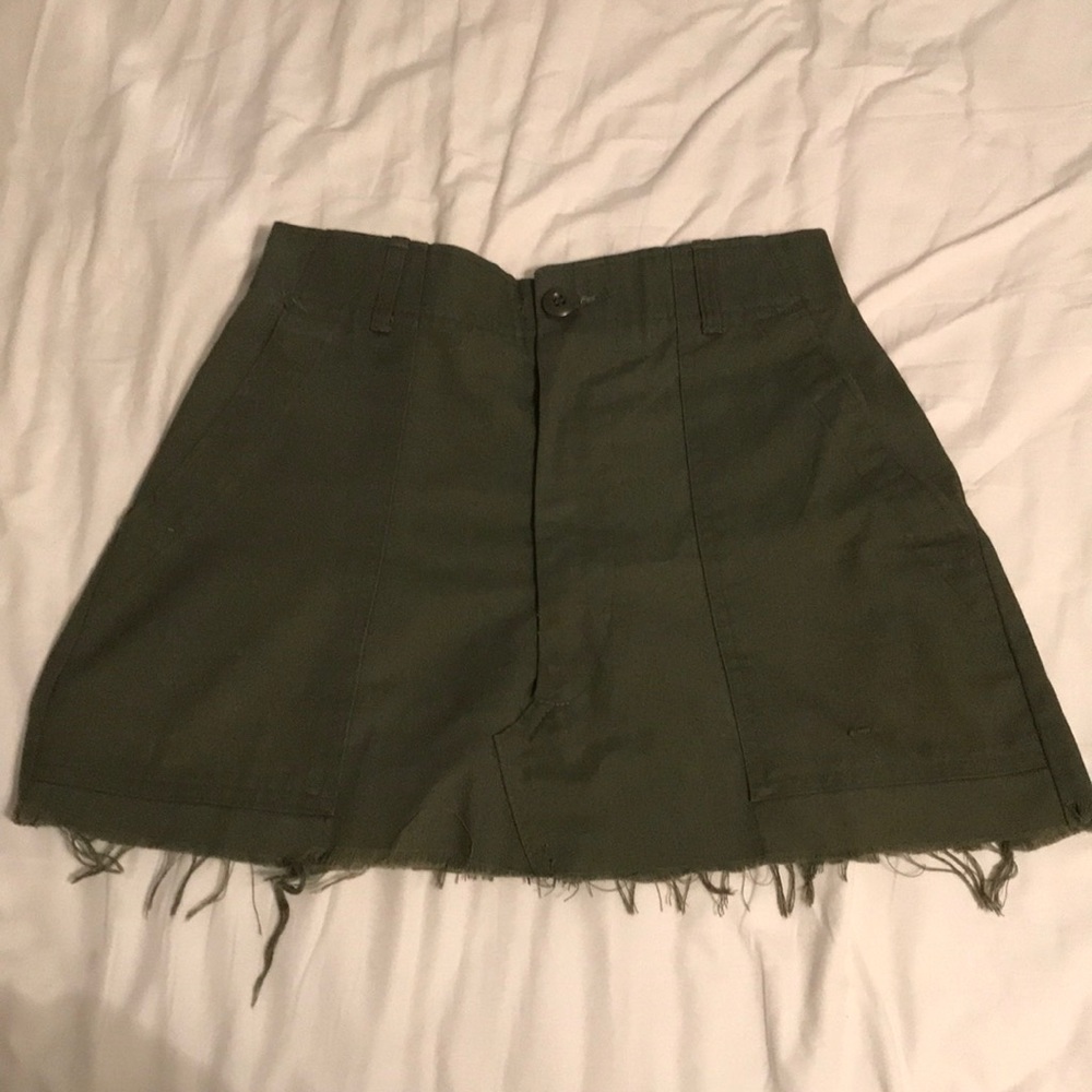 army green skirt